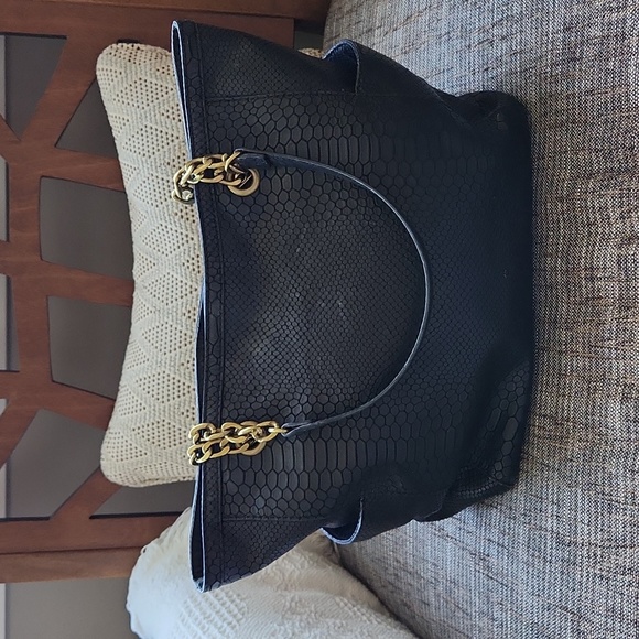 Fossil Black Embossed Issue No. 1954 Tote - Picture 3 of 7